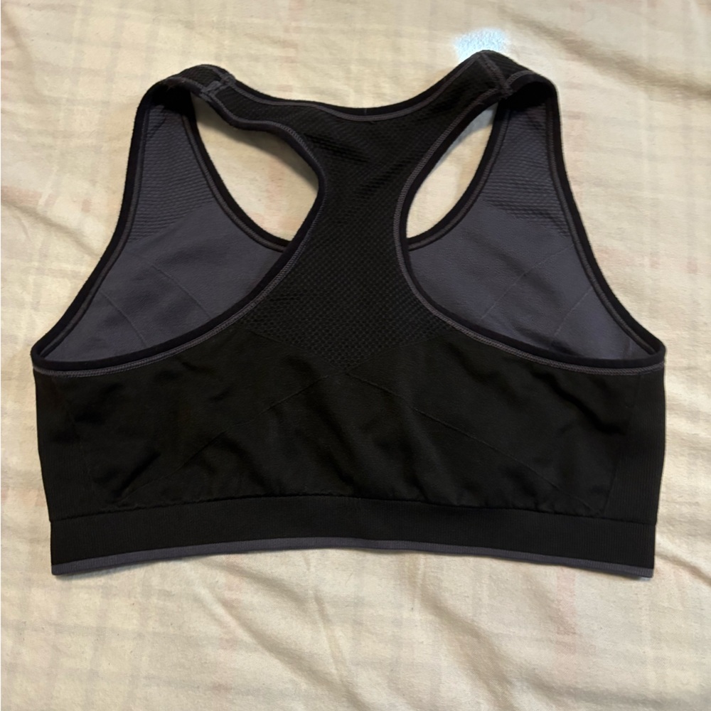 Puma Black/Gray Racerback Sports Bra